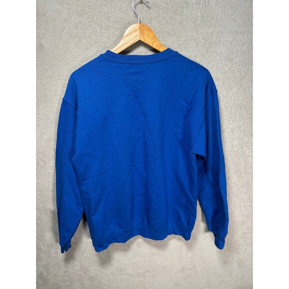 Addison Rae Pouty Face Cobalt Blue Crewneck Sweater Womens Size Medium - Picture 2 of 5